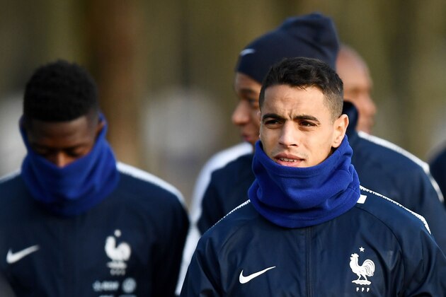 France's forward Wissam Ben Yedder arrives for  a training session in Clairefontaine en Yvelines on March 20, 2018, as part of the team's preparation for the friendly football match against Colombia and Russia. AFP PHOTO / FRANCK FIFE / AFP PHOTO / FRANCK FIFE        (Photo credit should read FRANCK FIFE/AFP/Getty Images)
