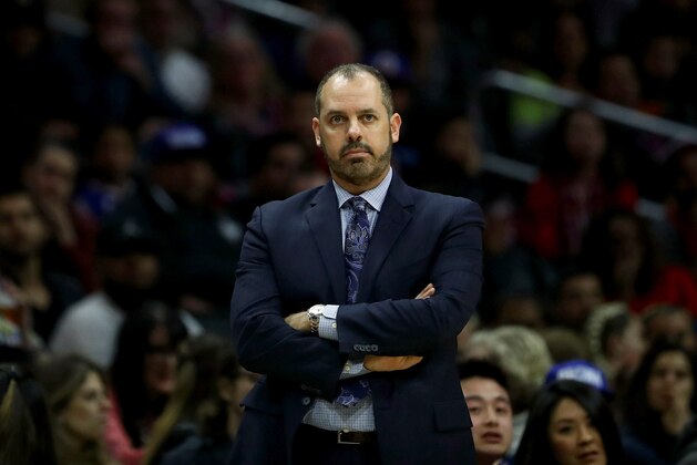 LOS ANGELES, CA - MARCH 10: Head coach Frank Vogel of the Orlando Magic looks on from the side line during the second half of the NBA game between the Orlando Magic and the Los Angeles Clippers at Staples Center on March 10, 2018 in Los Angeles, California. The Clippers defeated the Magic 113-105. NOTE TO USER: User expressly acknowledges and agrees that, by downloading and or using this photograph, User is consenting to the terms and conditions of the Getty Images License Agreement.  (Photo by Victor Decolongon/Getty Images)