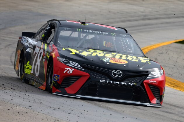 MARTINSVILLE, VA - MARCH 24:  Martin Truex Jr., driver of the #78 5-hour ENERGY/Bass Pro Shops Toyota, practices for the Monster Energy NASCAR Cup Series STP 500 at Martinsville Speedway on March 24, 2018 in Martinsville, Virginia.  (Photo by Brian Lawdermilk/Getty Images)