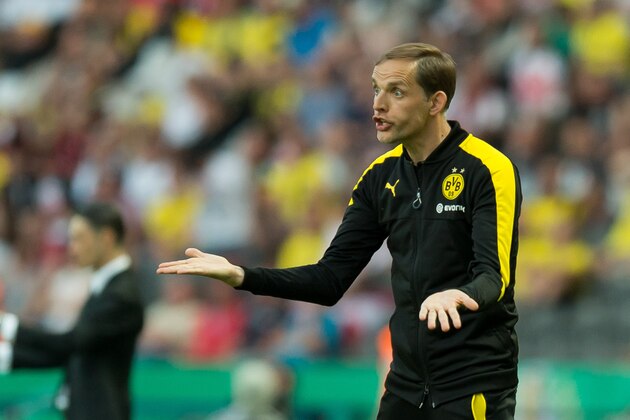 BERLIN, GERMANY - MAY 27: Head coach Thomas Tuchel of Dortmund gestures during the DFB Cup final match between Eintracht Frankfurt and Borussia Dortmund at Olympiastadion on May 27, 2017 in Berlin, Germany. (Photo by TF-Images/Getty Images)