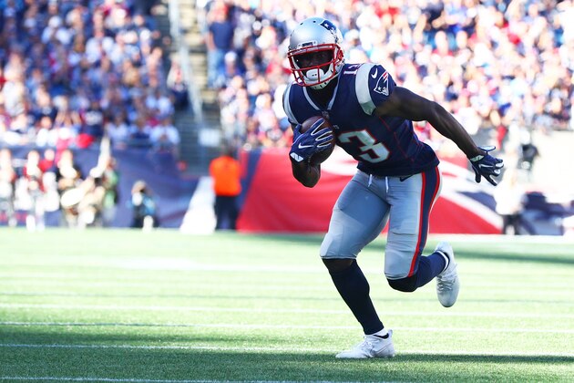 FOXBORO, MA - OCTOBER 1: Phillip Dorsett #13 of the New England Patriots in action against the Carolina Panthers at Gillette Stadium on October 1, 2017 in Foxboro, Massachusetts.(Photo by Maddie Meyer/Getty Images)