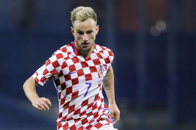 ZAGREB, CROATIA - NOVEMBER 09: Ivan Rakitic of Croatia controls the ball during the FIFA 2018 World Cup Qualifier play-off first leg match between Croatia and Greece at Maksimir Stadium on November 9, 2017 in Zagreb, Croatia.  (Photo by Luka Stanzl/PIXSELL/MB Media)