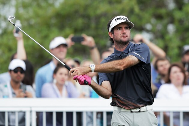 AUSTIN, TX - MARCH 25:  Bubba Watson of the United States plays his shot from the seventh tee during his final round match against Kevin Kisner of the United States in the World Golf Championships-Dell Match Play at Austin Country Club on March 25, 2018 in Austin, Texas.  (Photo by Richard Heathcote/Getty Images)