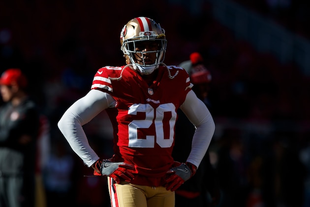 SANTA CLARA, CA - DECEMBER 17: Defensive back Leon Hall #20 of the San Francisco 49ers stands on the field before the game against the Tennessee Titans at Levi's Stadium on December 17, 2017 in Santa Clara, California. The San Francisco 49ers defeated the Tennessee Titans 25-23. (Photo by Jason O. Watson/Getty Images)