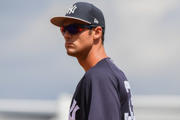 TAMPA, FL - MARCH 18: Greg Bird #33 of the New York Yankeesin action during the spring training game between the New York Yankees and the Miami Marlins at George M. Steinbrenner Field on March 18, 2018 in Tampa, Florida. (Photo by B51/Mark Brown/Getty Images) *** Local Caption *** Greg Bird