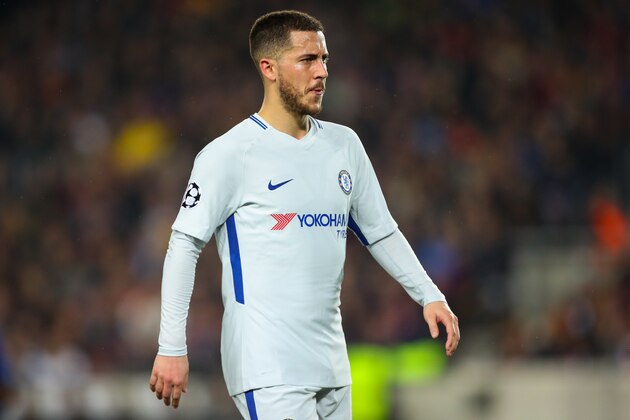 BARCELONA, SPAIN - MARCH 14: Eden Hazard of Chelsea during the UEFA Champions League Round of 16 Second Leg match FC Barcelona and Chelsea FC at Camp Nou on March 14, 2018 in Barcelona, Spain. (Photo by Robbie Jay Barratt - AMA/Getty Images)