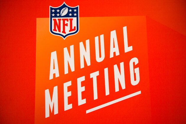 ORLANDO, FL - MARCH 25:  A detailed photo of the official logo for the 2018 NFL Annual Meetings at the Ritz Carlton Orlando, Great Lakes on March 25, 2018 in Orlando, Florida. (Photo by B51/Mark Brown/Getty Images)