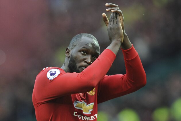 Manchester United's Romelu Lukaku during the English Premier League soccer match between Manchester United and Liverpool at Old Trafford in Manchester, England, Saturday, March 10, 2018. (AP Photo/Rui Vieira)