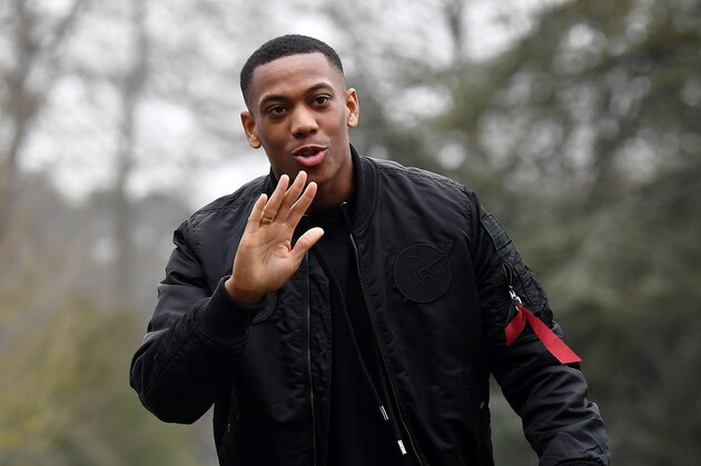 France's forward Anthony Martial arrives at the French national football team training base in Clairefontaine-en-Yvelines, on March 19, 2018, as part of the  preparation for the team's upcoming friendly matches. / AFP PHOTO / FRANCK FIFE        (Photo credit should read FRANCK FIFE/AFP/Getty Images)
