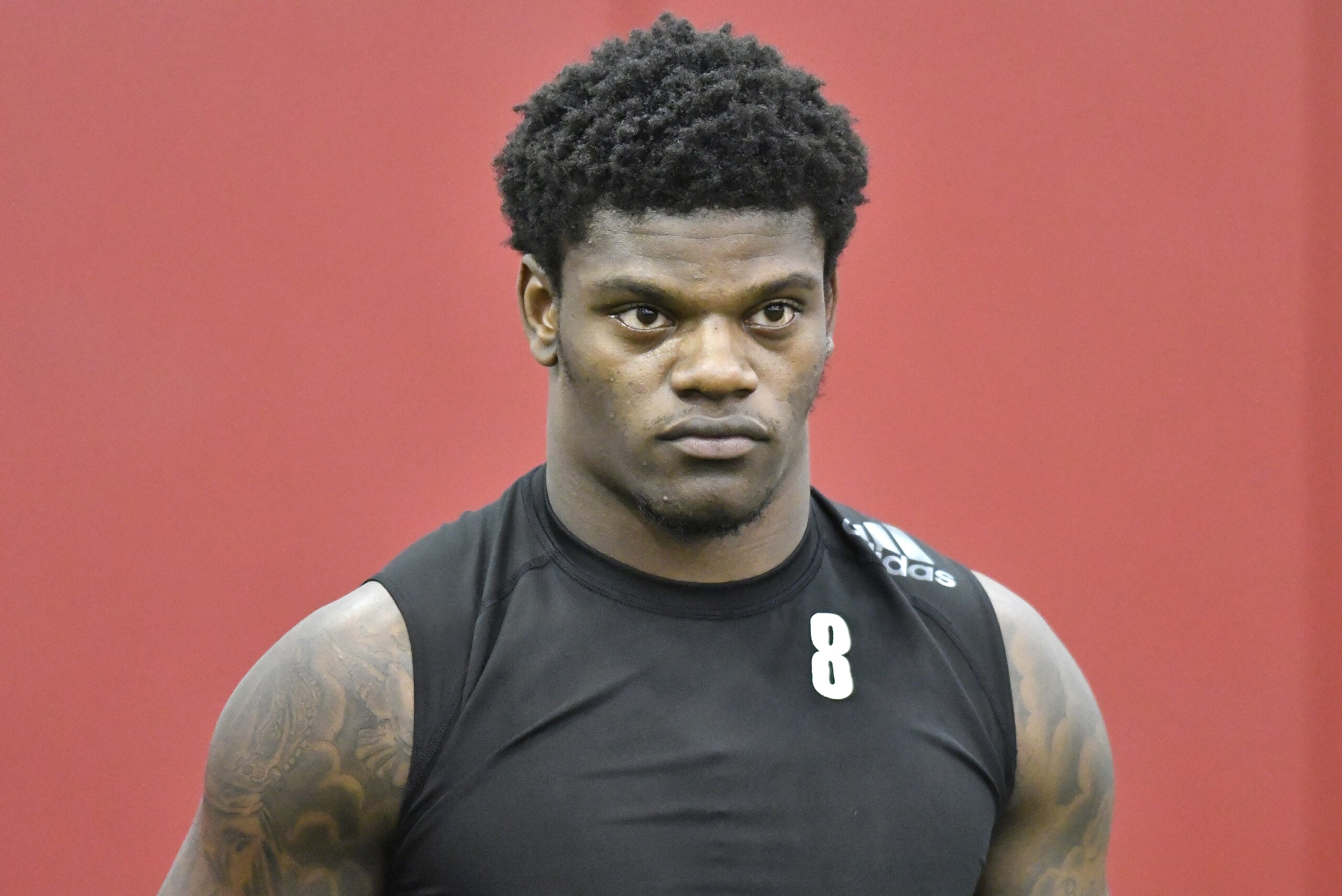 University of Louisville quarterback Lamar Jackson warms up before his workout in front of NFL scouts during Louisville's Pro Day, Thursday, March 29, 2018, in Louisville, Ky. (AP Photo/Timothy D. Easley) University of Louisville quarterback Lamar Jackson warms up before his workout in front of NFL scouts during Louisville's Pro Day, Thursday, March 29, 2018, in Louisville, Ky. (AP Photo/Timothy D. Easley)