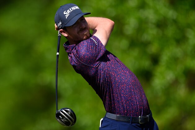 HUMBLE, TX - MARCH 29:  Sam Ryder plays his shot from the second tee during the first round of the Houston Open at the Golf Club of Houston on March 29, 2018 in Humble, Texas.  (Photo by Josh Hedges/Getty Images)