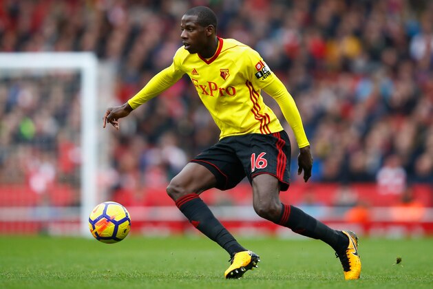 LONDON, ENGLAND - MARCH 11:  Abdoulaye Doucoure of Watford in action during the Premier League match between Arsenal and Watford at Emirates Stadium on March 11, 2018 in London, England.  (Photo by Julian Finney/Getty Images)