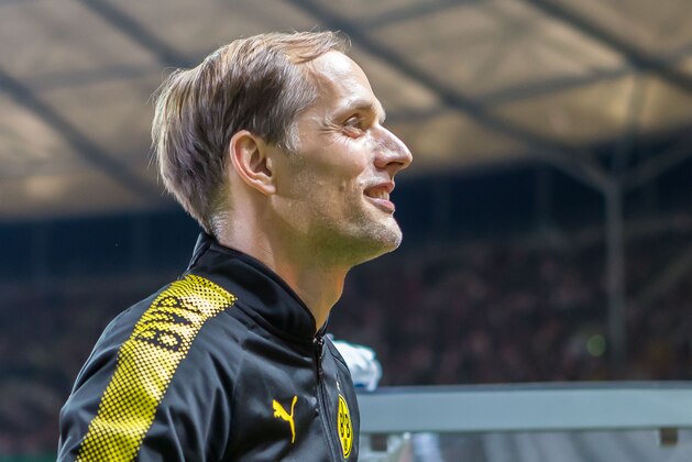 BERLIN, GERMANY - MAY 27: Head coach Thomas Tuchel of Dortmund looks on during the DFB Cup final match between Eintracht Frankfurt and Borussia Dortmund at Olympiastadion on May 27, 2017 in Berlin, Germany. (Photo by TF-Images/Getty Images)