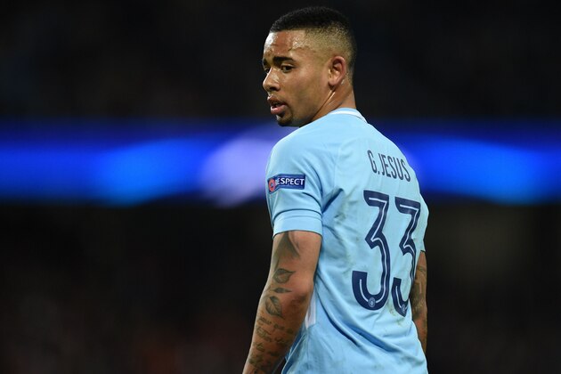 Manchester City's Brazilian striker Gabriel Jesus is pictured during the UEFA Champions League round of sixteen second leg football match between Manchester City and Basel at the Etihad Stadium in Manchester, north west England, on March 7, 2018. / AFP PHOTO / Oli SCARFF        (Photo credit should read OLI SCARFF/AFP/Getty Images)