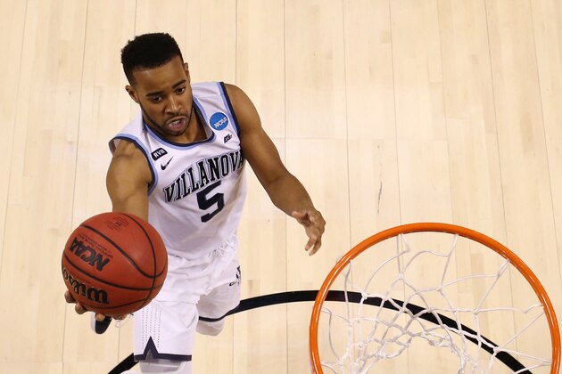 BOSTON, MA - MARCH 25:  Phil Booth #5 of the Villanova Wildcats attempts a lay up against the Texas Tech Red Raiders in the 2018 NCAA Men's Basketball Tournament East Regional at TD Garden on March 25, 2018 in Boston, Massachusetts. The Villanova Wildcats defeated the Texas Tech Red Raiders 71-59.  (Photo by Elsa/Getty Images)