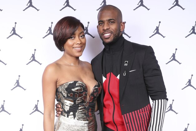 IMAGE DISTRIBUTED FOR JORDAN BRAND - Jordan Brand family member Chris Paul and Jada Crawley arrive at the Jordan Brand All-Star Party on Friday, Feb. 16, 2018 in Los Angeles. (Photo by Omar Vega/Invision for Jordan Brand/AP Images)
