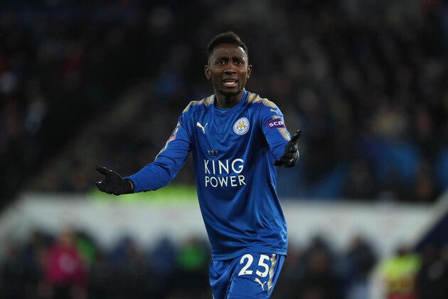 LEICESTER, ENGLAND - MARCH 18:  Wilfred Ndidi of Leicester City during the FA Cup Quarter Final match between Leicester City and Chelsea at The King Power Stadium on March 18, 2018 in Leicester, England. (Photo by Matthew Ashton - AMA/Getty Images)