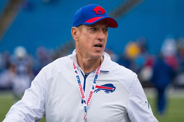 ORCHARD PARK, NY - SEPTEMBER 13:  Hall of Famer Jim Kelly walks the field during warmups before the game between the Buffalo Bills and the Indianapolis Colts on September 13, 2015 at Ralph Wilson Stadium in Orchard Park, New York.  Buffalo defeats Indianapolis 27-14.  (Photo by Brett Carlsen/Getty Images)