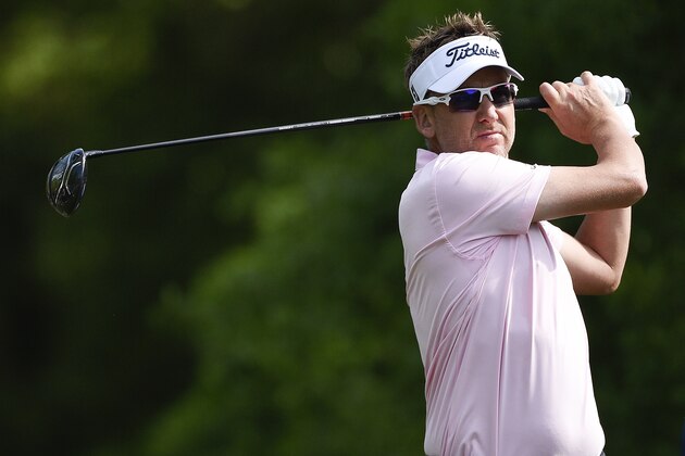 Ian Poulter hits his tee shot on the second hole during the third round of the Houston Open golf tournament, Saturday, March 31, 2018, in Humble, Texas. (AP Photo/Eric Christian Smith)