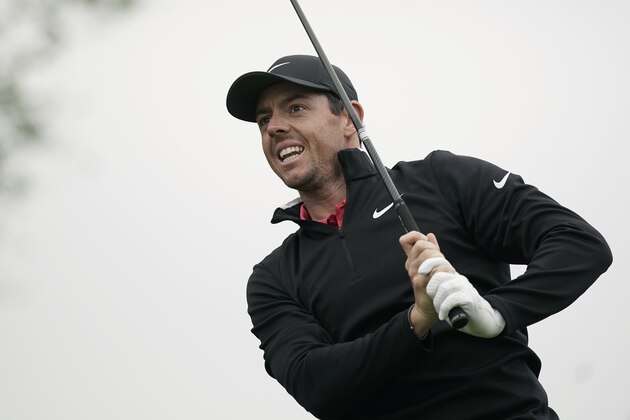 Rory McIlroy watches his drive from the third tee during round-robin play at the Dell Technologies Match Play golf tournament, Friday, March 23, 2018, in Austin, Texas. (AP Photo/Eric Gay)