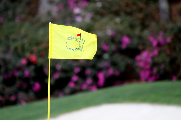AUGUSTA, GA - APRIL 03:  A Masters pin flag is displayed during a practice round prior to the start of the 2017 Masters Tournament at Augusta National Golf Club on April 3, 2017 in Augusta, Georgia.  (Photo by Rob Carr/Getty Images)