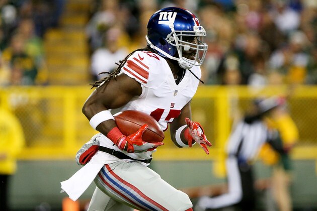 GREEN BAY, WI - OCTOBER 09: Dwayne Harris #17 of the New York Giants runs with the ball in the first quarter against the Green Bay Packers at Lambeau Field on October 9, 2016 in Green Bay, Wisconsin. (Photo by Dylan Buell/Getty Images) GREEN BAY, WI - OCTOBER 09: Dwayne Harris #17 of the New York Giants runs with the ball in the first quarter against the Green Bay Packers at Lambeau Field on October 9, 2016 in Green Bay, Wisconsin. (Photo by Dylan Buell/Getty Images)