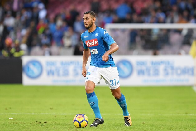 NAPLES, ITALY - OCTOBER 29:  Faouzi Ghoulam during the Serie A match between SSC Napoli and US Sassuolo at Stadio San Paolo on October 29, 2017 in Naples, Italy.  (Photo by Francesco Pecoraro/Getty Images)