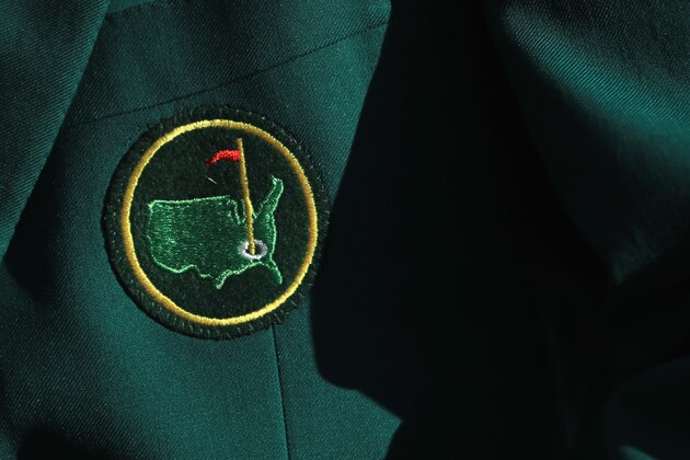 AUGUSTA, GA - APRIL 02:  A detailed shot of an Augusta National logo is seen on a green jacket during a practice round prior to the start of the 2018 Masters Tournament at Augusta National Golf Club on April 2, 2018 in Augusta, Georgia.  (Photo by Andrew Redington/Getty Images)