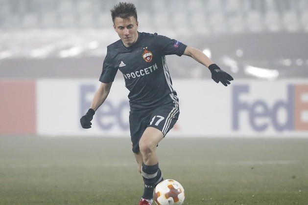 BELGRADE, SERBIA - FEBRUARY 13: Aleksandr Golovin of CSKA Moscow in action during UEFA Europa League Round of 32 match between Crvena Zvezda Belgrade and CSKA Moscow  at the Rajko Mitic Stadium on February 13, 2018 in Belgrade, Serbia. (Photo by Srdjan Stevanovic/Getty Images)