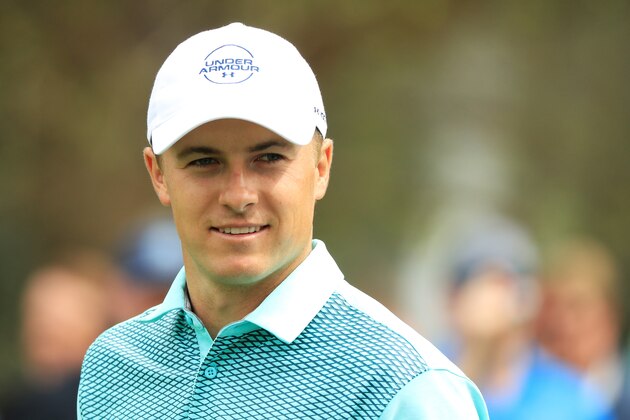 AUGUSTA, GA - APRIL 04:  Jordan Spieth of the United States smiles during the Par 3 Contest prior to the start of the 2018 Masters Tournament at Augusta National Golf Club on April 4, 2018 in Augusta, Georgia.  (Photo by Andrew Redington/Getty Images)