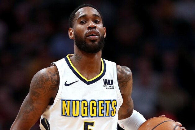 DENVER, CO - APRIL 03:  Will Barton #5 of the Denver Nuggets brings the ball down the court against the Indiana Pacers at the Pepsi Center on April 3, 2018 in Denver, Colorado. NOTE TO USER: User expressly acknowledges and agrees that, by downloading and or using this photograph, User is consenting to the terms and conditions of the Getty Images License Agreement.  (Photo by Matthew Stockman/Getty Images)