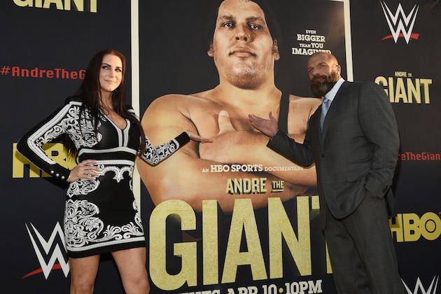 World Wrestling Entertainment chief brand officer Stephanie McMahon, left, and her husband, professional wrestler and WWE executive vice president Paul