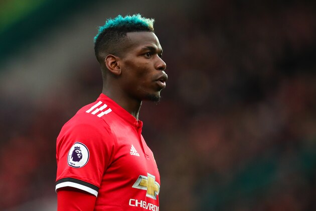 MANCHESTER, ENGLAND - MARCH 31: Paul Pogba of Manchester United during the Premier League match between Manchester United and Swansea City at Old Trafford on March 31, 2018 in Manchester, England. (Photo by Robbie Jay Barratt - AMA/Getty Images)