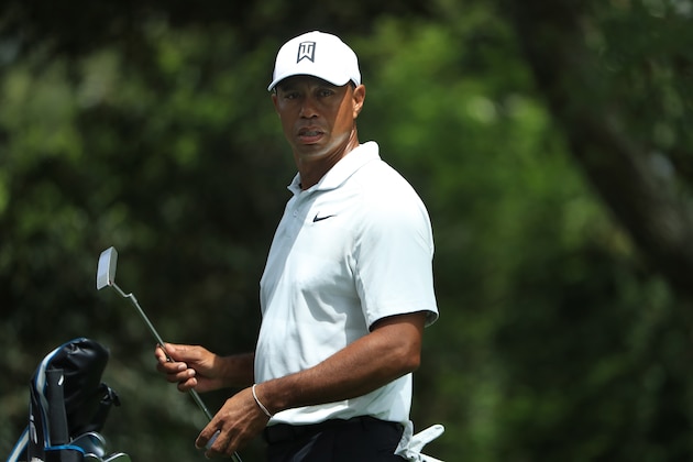 AUGUSTA, GA - APRIL 06:  Tiger Woods of the United States looks on from the second tee during the second round of the 2018 Masters Tournament at Augusta National Golf Club on April 6, 2018 in Augusta, Georgia.  (Photo by Andrew Redington/Getty Images)
