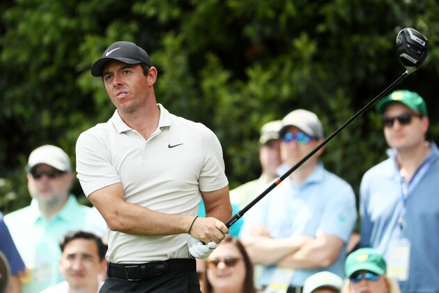 AUGUSTA, GA - APRIL 06: Rory McIlroy of Northern Ireland plays his shot from the 14th tee during the second round of the 2018 Masters Tournament at Augusta National Golf Club on April 6, 2018 in Augusta, Georgia.  (Photo by Jamie Squire/Getty Images)