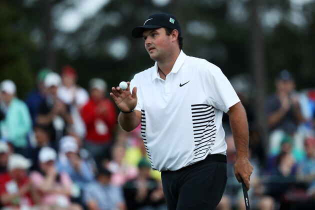AUGUSTA, GA - APRIL 06: Patrick Reed of the United States waves on the 18th green during the second round of the 2018 Masters Tournament at Augusta National Golf Club on April 6, 2018 in Augusta, Georgia.  (Photo by Patrick Smith/Getty Images)