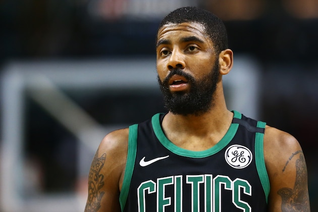 BOSTON, MA - MARCH 11:  Kyrie Irving #11 of the Boston Celtics looks on during a game against the Indiana Pacers at TD Garden on March 11, 2018 in Boston, Massachusetts. NOTE TO USER: User expressly acknowledges and agrees that, by downloading and or using this photograph, User is consenting to the terms and conditions of the Getty Images License Agreement. (Photo by Adam Glanzman/Getty Images)