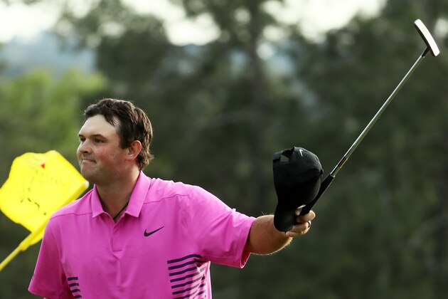 AUGUSTA, GA - APRIL 08:  Patrick Reed of the United States celebrates after making par on the 18th green during the final round to win the 2018 Masters Tournament at Augusta National Golf Club on April 8, 2018 in Augusta, Georgia.  (Photo by Jamie Squire/Getty Images)