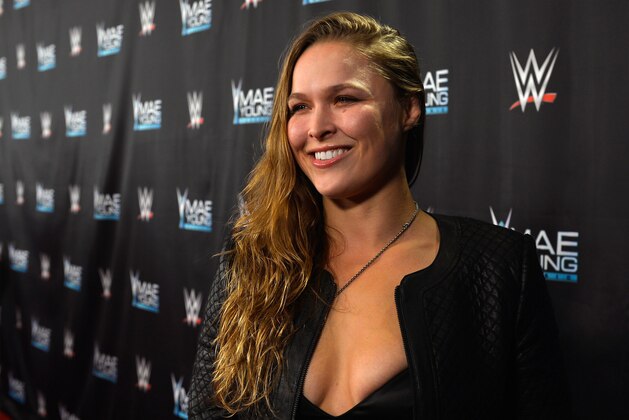 LAS VEGAS, NV - SEPTEMBER 12:  MMA fighter Ronda Rousey appears on the red carpet of the WWE Mae Young Classic on September 12, 2017 in Las Vegas, Nevada.  (Photo by Bryan Steffy/Getty Images for WWE)