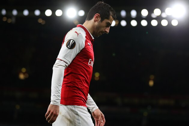 LONDON, ENGLAND - APRIL 05: Henrikh Mkhitaryan of Arsenal during the UEFA Europa League quarter final leg one match between Arsenal FC and CSKA Moskva at Emirates Stadium on April 5, 2018 in London, United Kingdom. (Photo by Catherine Ivill/Getty Images)