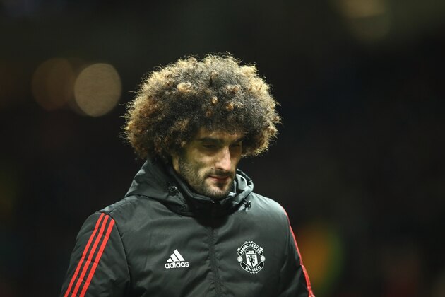 MANCHESTER, ENGLAND - MARCH 13:  Marouane Fellaini of Manchester United looks dejected in defeat after the UEFA Champions League Round of 16 Second Leg match between Manchester United and Sevilla FC at Old Trafford on March 13, 2018 in Manchester, United Kingdom.  (Photo by Clive Mason/Getty Images)