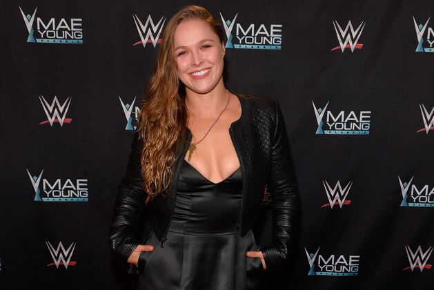 LAS VEGAS, NV - SEPTEMBER 12:  MMA fighter Ronda Rousey appears on the red carpet of the WWE Mae Young Classic on September 12, 2017 in Las Vegas, Nevada.  (Photo by Bryan Steffy/Getty Images for WWE)