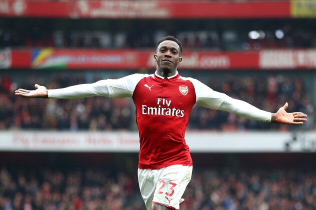 LONDON, ENGLAND - APRIL 08:  Danny Welbeck of Arsenal celebrates scoring his sides second goal during the Premier League match between Arsenal and Southampton at Emirates Stadium on April 8, 2018 in London, England.  (Photo by Julian Finney/Getty Images)