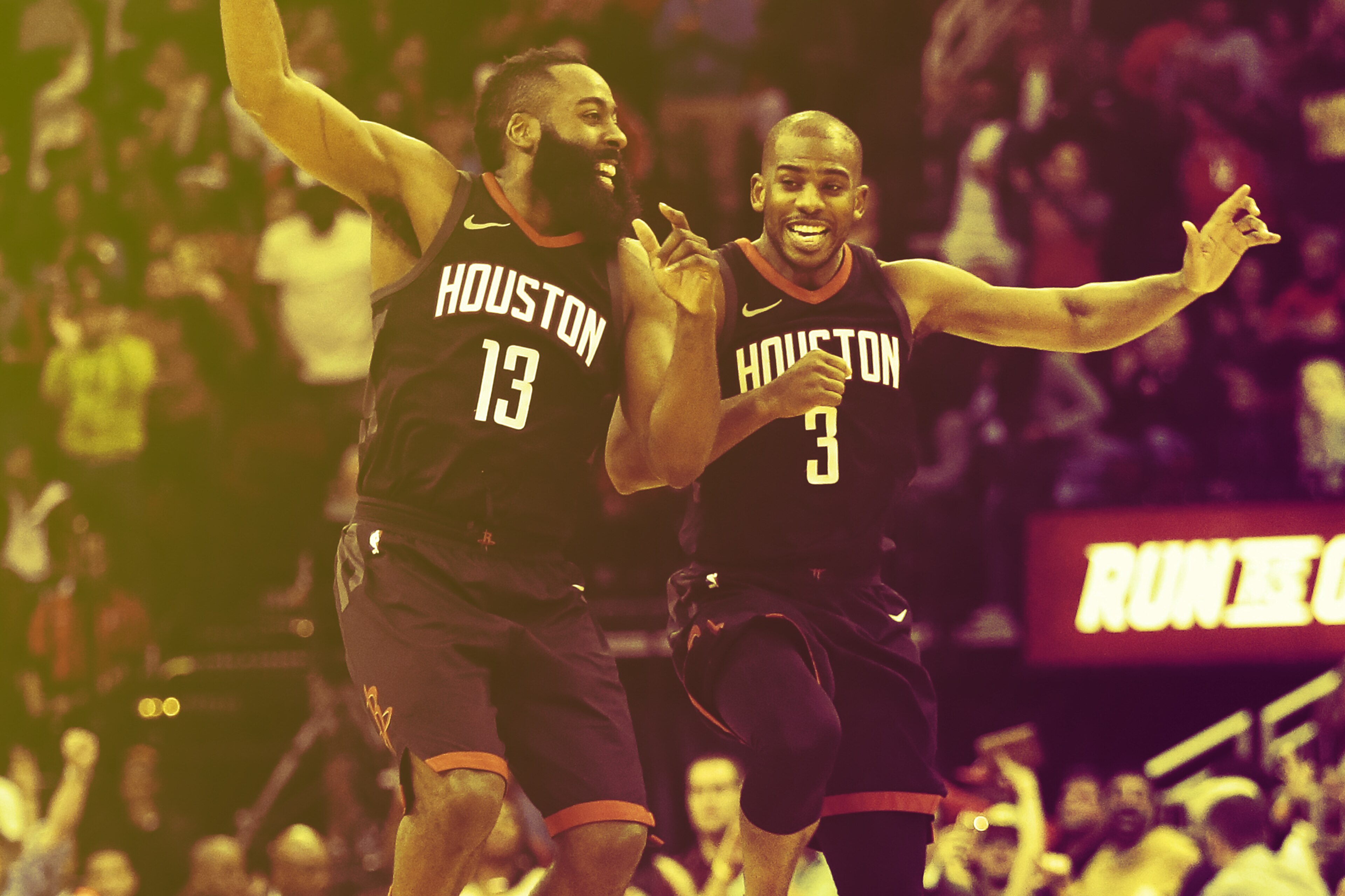 Houston Rockets guard Chris Paul looks on during the second half of an NBA basketball game against the Dallas Mavericks, Sunday, Feb. 11, 2018, in Houston. Houston won 104-97. (AP Photo/Eric Christian Smith)