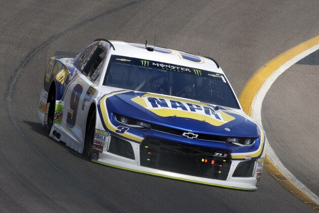 Monster Energy NASCAR Cup Series driver Chase Elliott (9) during a NASCAR Cup Series auto race on Sunday, March 11, 2018, in Avondale, Ariz. (AP Photo/Rick Scuteri)