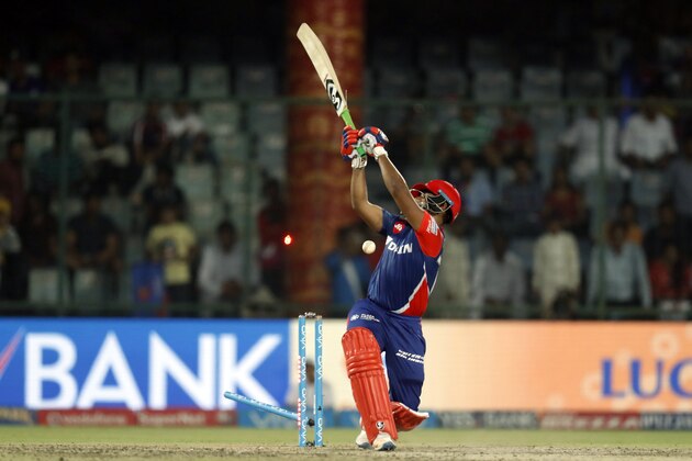 Delhi Daredevils' Rishab Pant is bowled by Royal Challengers Bangalore's Harshal Patel during their Indian Premier League (IPL) cricket match in New Delhi, India, Sunday, May 14, 2017. (AP Photo/Tsering Topgyal)