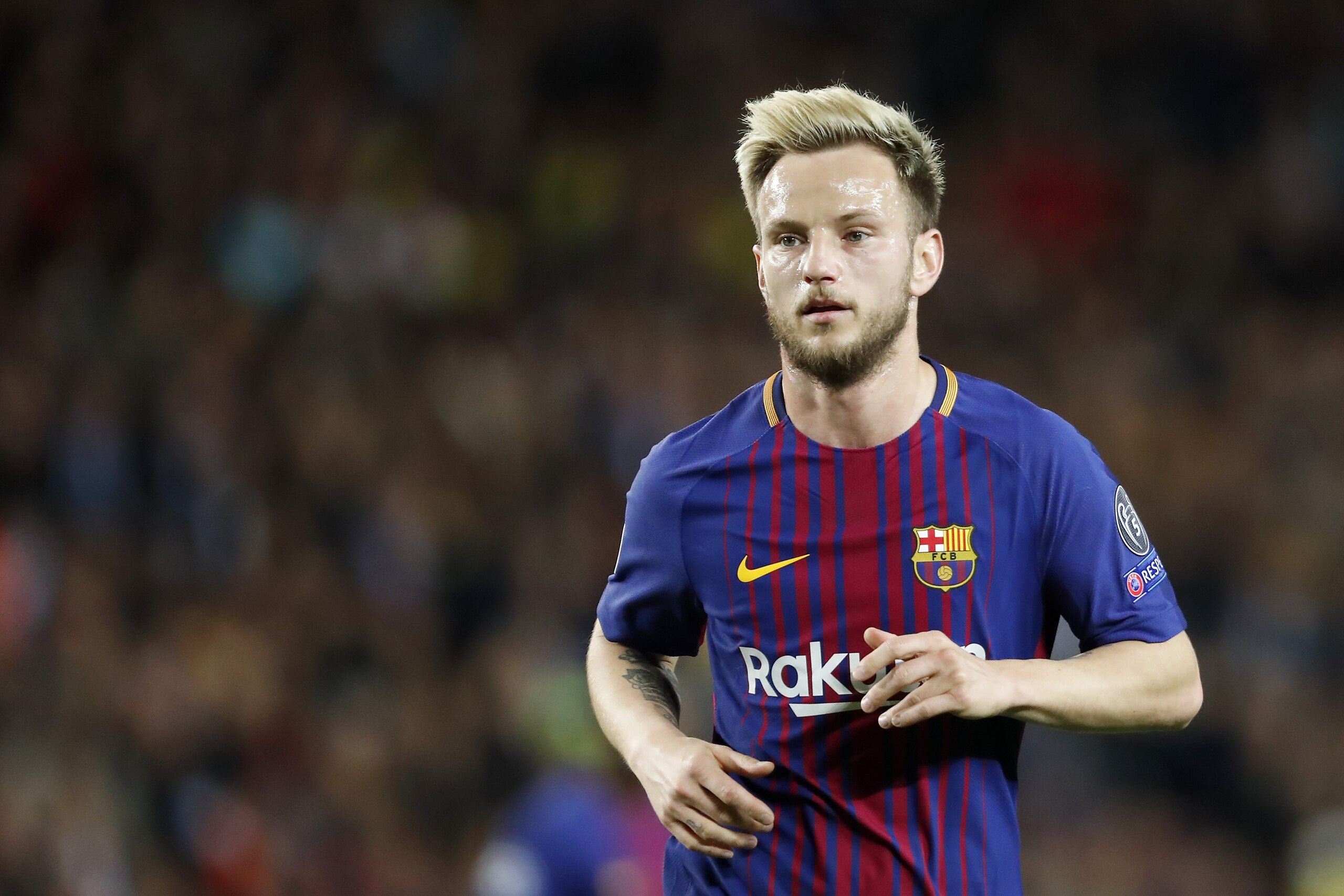 Ivan Rakitic of FC Barcelona during the UEFA Champions League quarter final match between FC Barcelona and AS Roma at the Camp Nou stadium on April 04, 2018 in Barcelona, Spain.(Photo by VI Images via Getty Images)