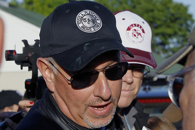 Trainer Todd Pletcher talks about Kentucky Derby champion Always Dreaming at Churchill Downs in Louisville, Ky., Sunday, May 7, 2017. (AP Photo/Garry Jones)