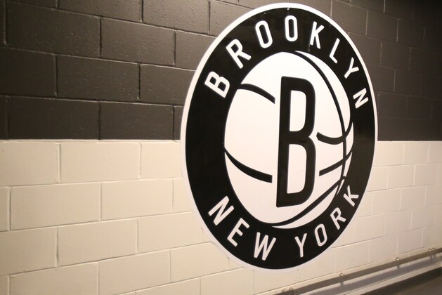 BROOKLYN, NY - OCTOBER 5: The Brooklyn Nets logo before the game against the Miami Heat during a preseason game on October 5, 2017 at Barclays Center in Brooklyn, New York. NOTE TO USER: User expressly acknowledges and agrees that, by downloading and or using this Photograph, user is consenting to the terms and conditions of the Getty Images License Agreement. Mandatory Copyright Notice: Copyright 2017 NBAE (Photo by Nathaniel S. Butler/NBAE via Getty Images) BROOKLYN, NY - OCTOBER 5: The Brooklyn Nets logo before the game against the Miami Heat during a preseason game on October 5, 2017 at Barclays Center in Brooklyn, New York. NOTE TO USER: User expressly acknowledges and agrees that, by downloading and or using this Photograph, user is consenting to the terms and conditions of the Getty Images License Agreement. Mandatory Copyright Notice: Copyright 2017 NBAE (Photo by Nathaniel S. Butler/NBAE via Getty Images)