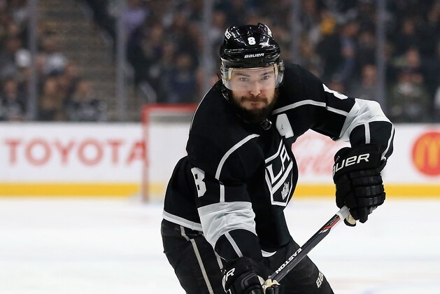 LOS ANGELES, CA - APRIL 05: Drew Doughty #8 of the Los Angeles Kings passes the puck during the second period of a game against the Minnesota Wild at Staples Center on April 5, 2018 in Los Angeles, California. (Photo by Sean M. Haffey/Getty Images) LOS ANGELES, CA - APRIL 05: Drew Doughty #8 of the Los Angeles Kings passes the puck during the second period of a game against the Minnesota Wild at Staples Center on April 5, 2018 in Los Angeles, California. (Photo by Sean M. Haffey/Getty Images)